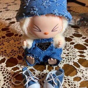 Blue Denim doll clothes for labubu